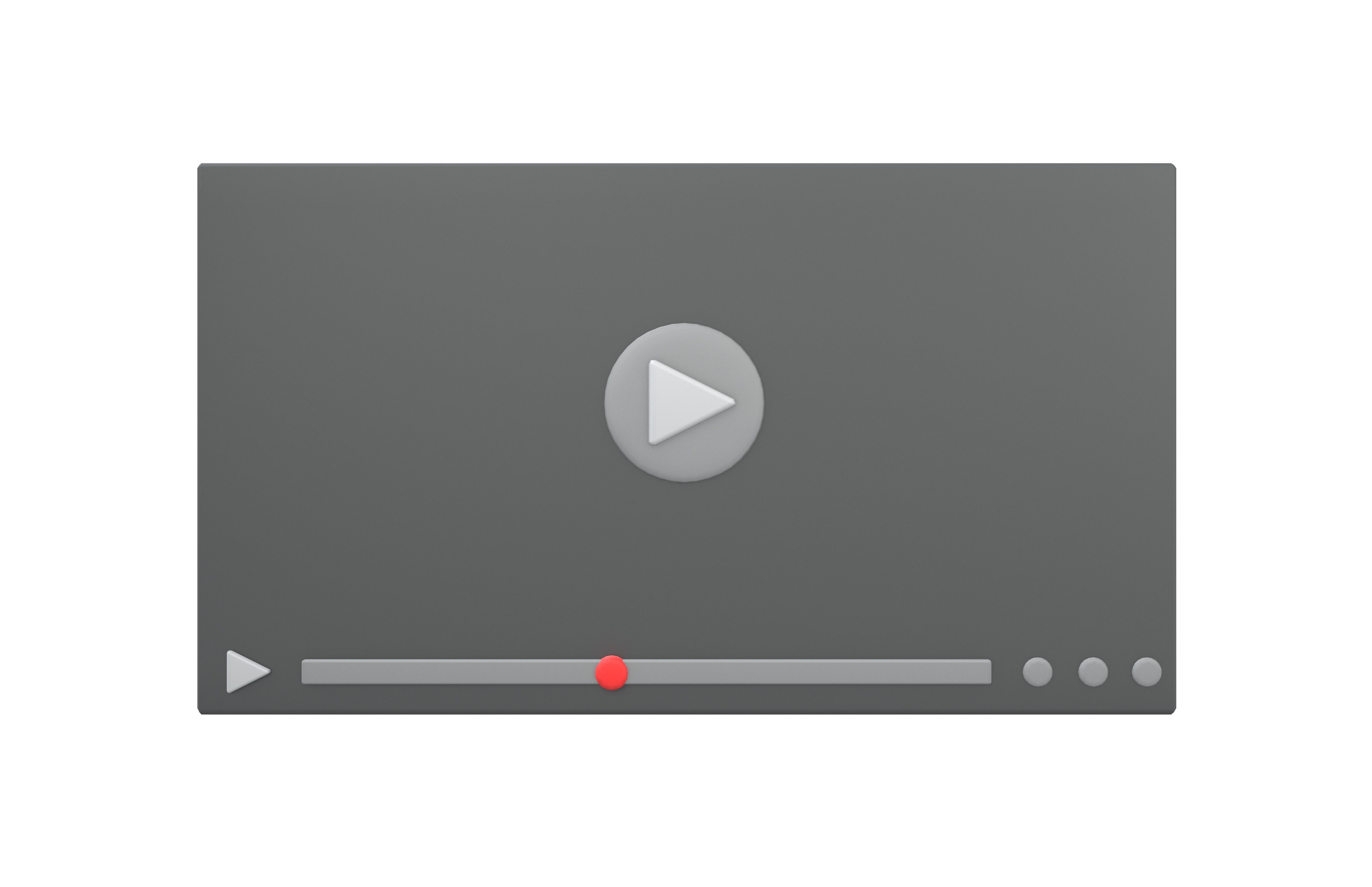 Video Player Interface Icon v1 001 Low-poly 3D model_2