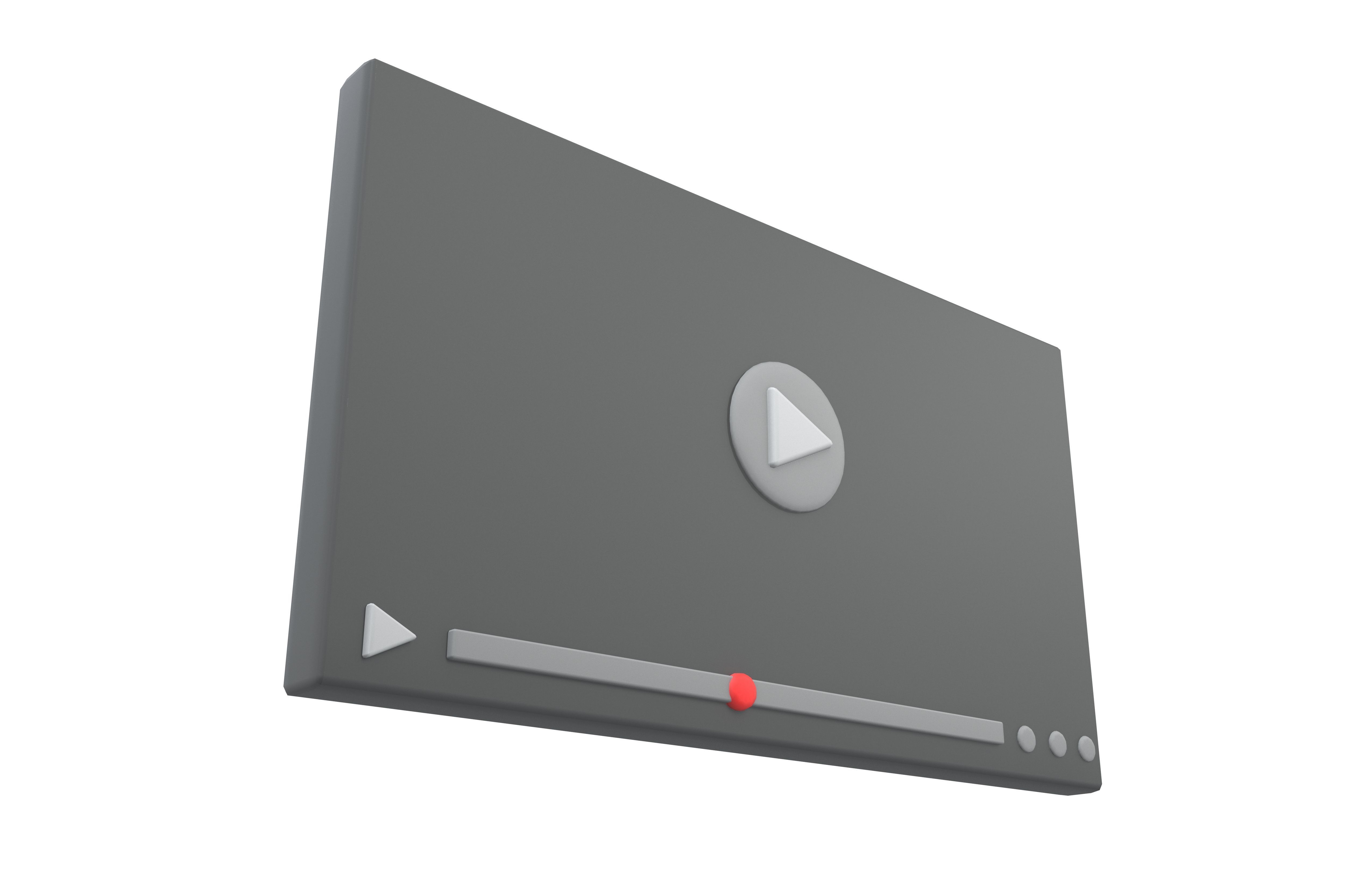 Video Player Interface Icon v1 001 Low-poly 3D model_1