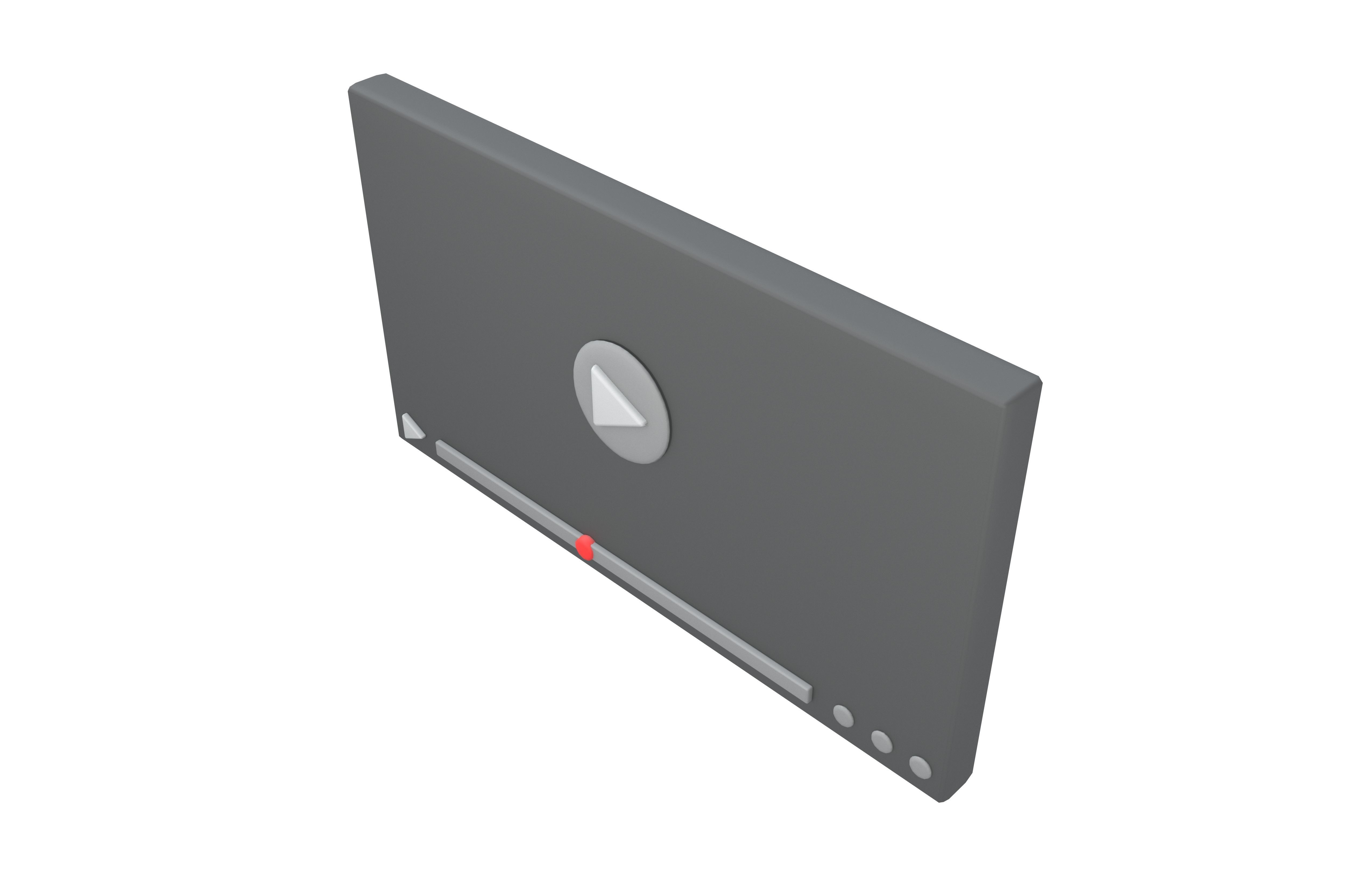 Video Player Interface Icon v1 001 Low-poly 3D model_3