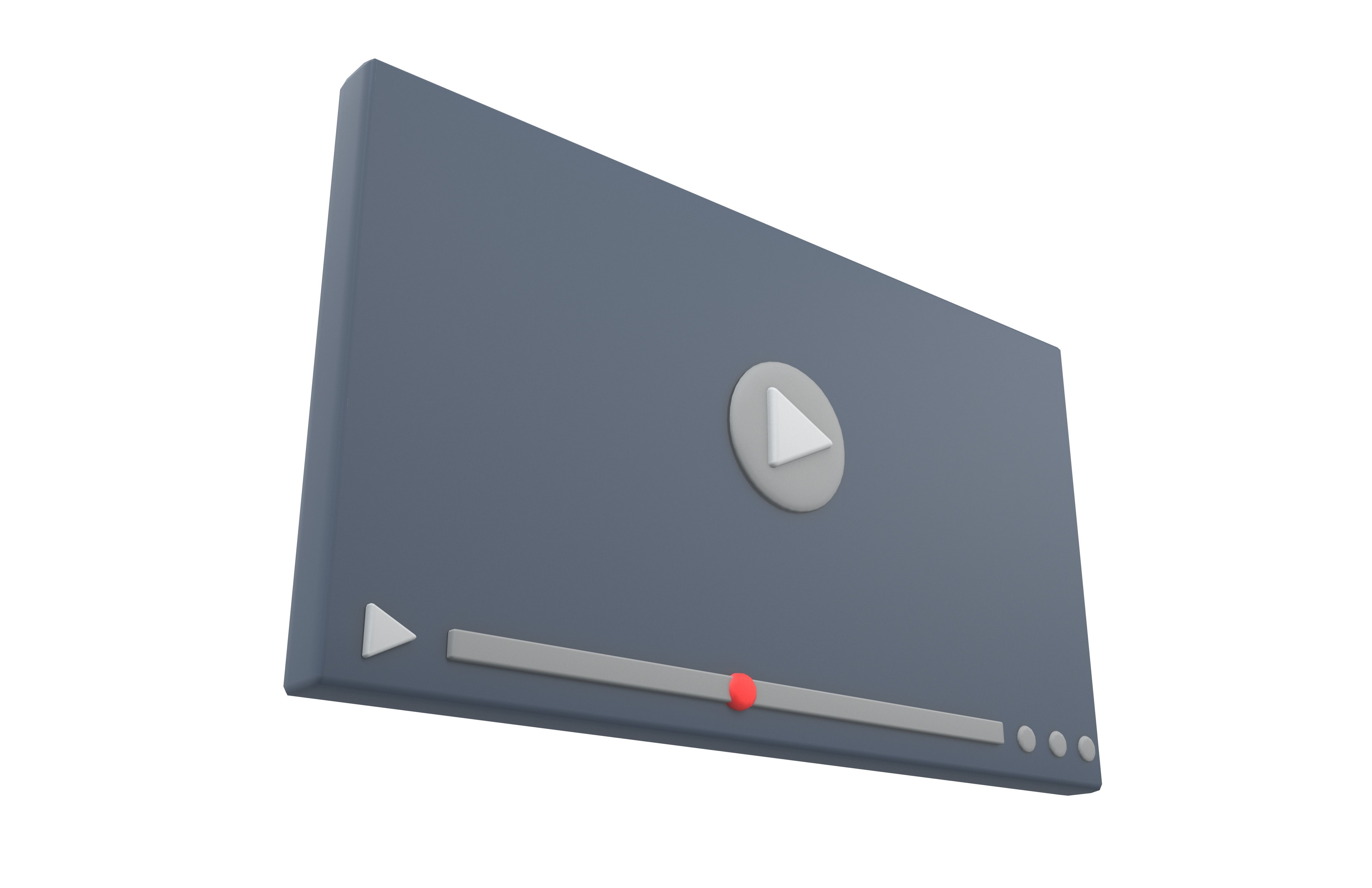 Video Player Interface Icon v1 002 Low-poly 3D model_3