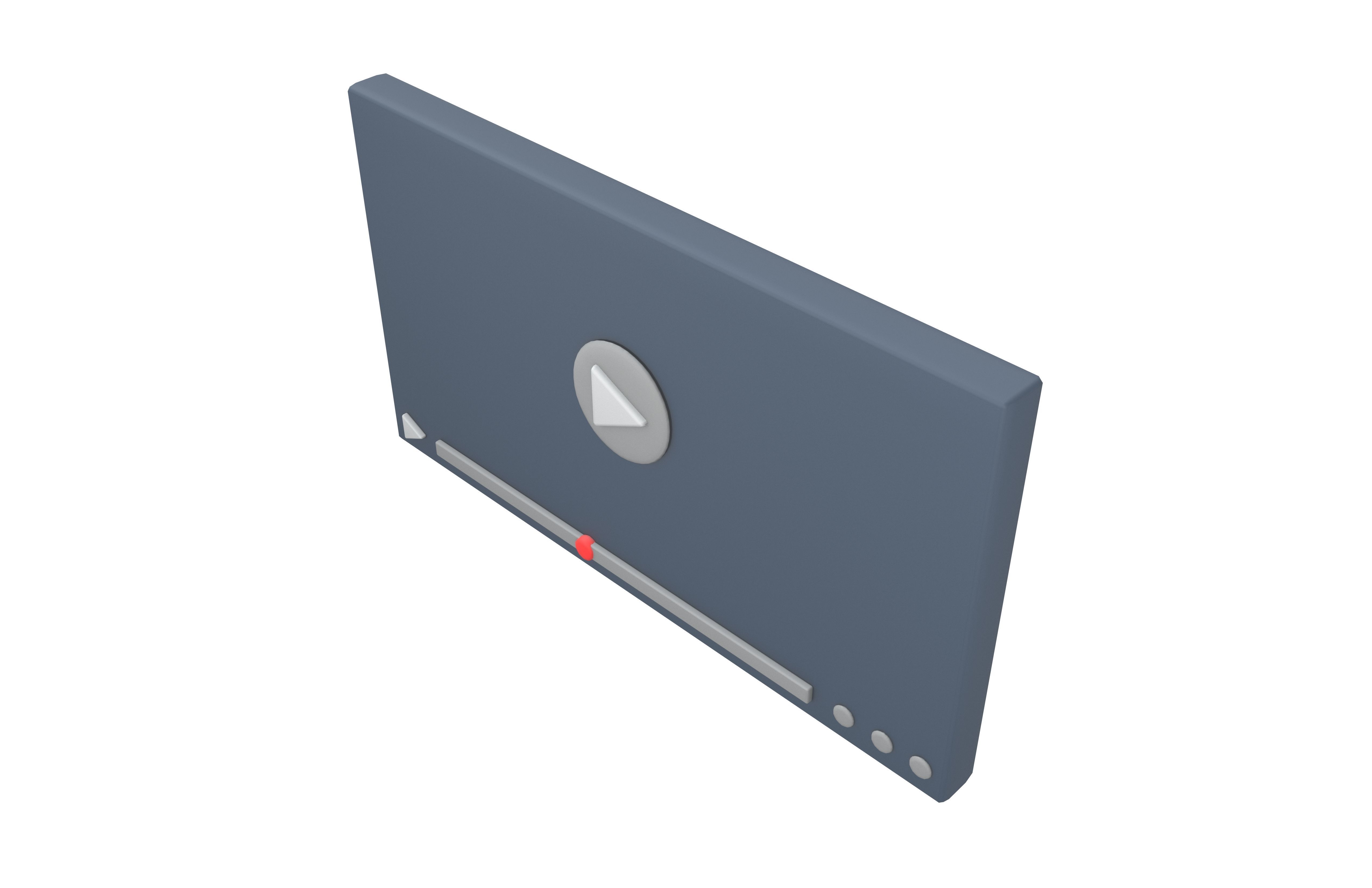 Video Player Interface Icon v1 002 Low-poly 3D model_2