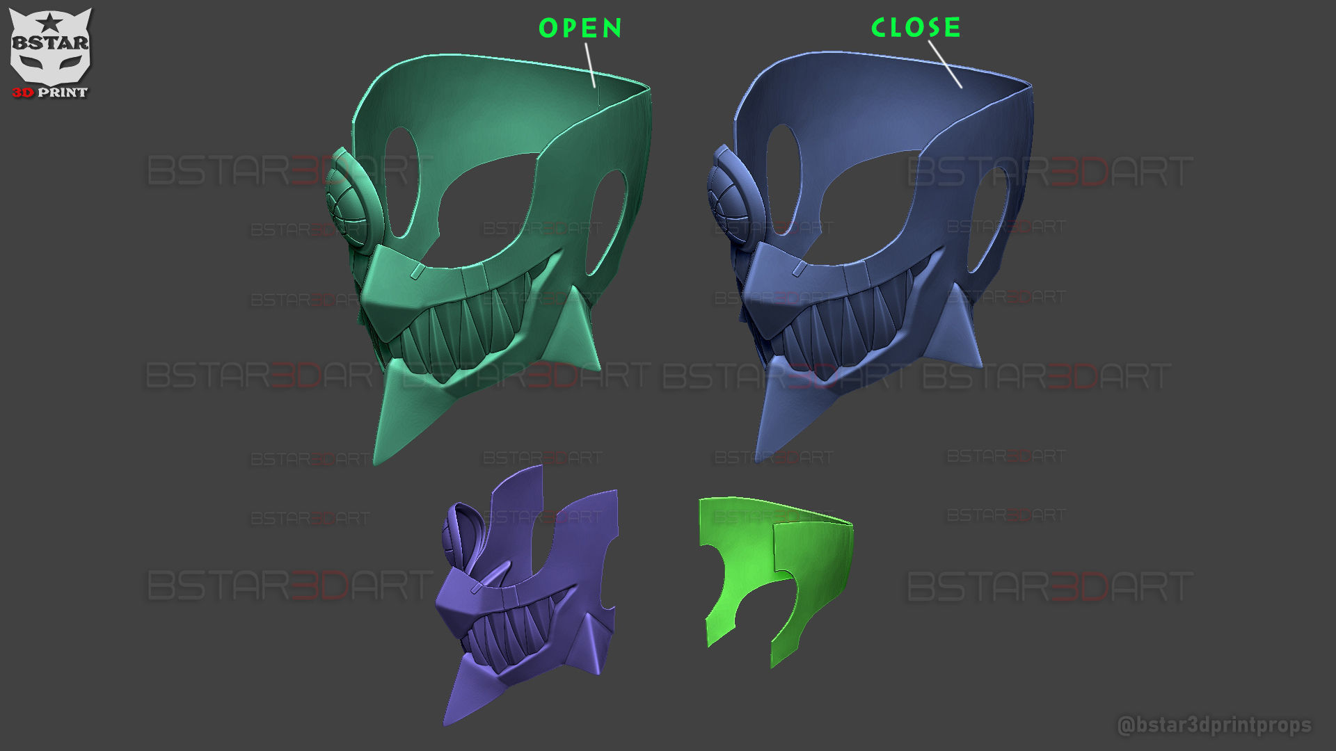 Umbrella Boy Face Mask - Dandadan Anime Cosplay  3D print model_25