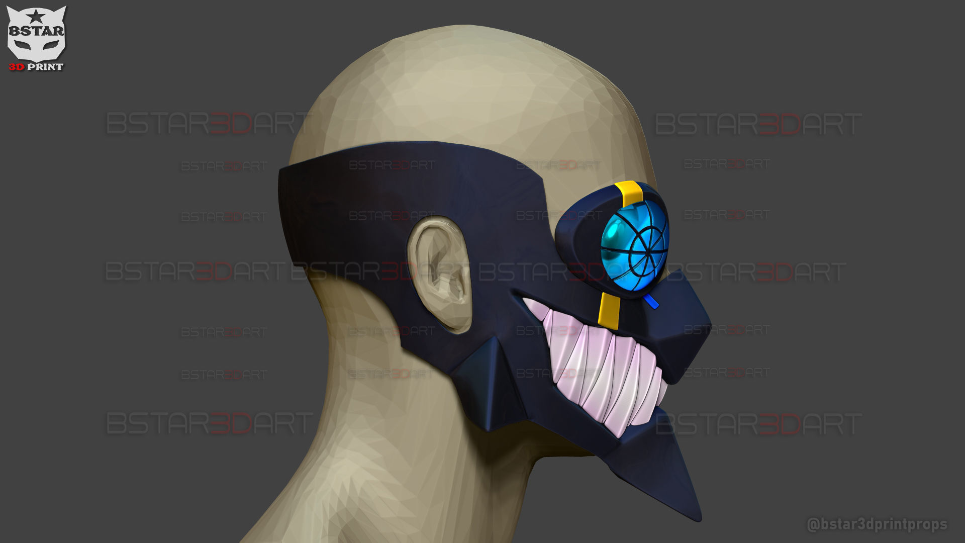 Umbrella Boy Face Mask - Dandadan Anime Cosplay  3D print model_13