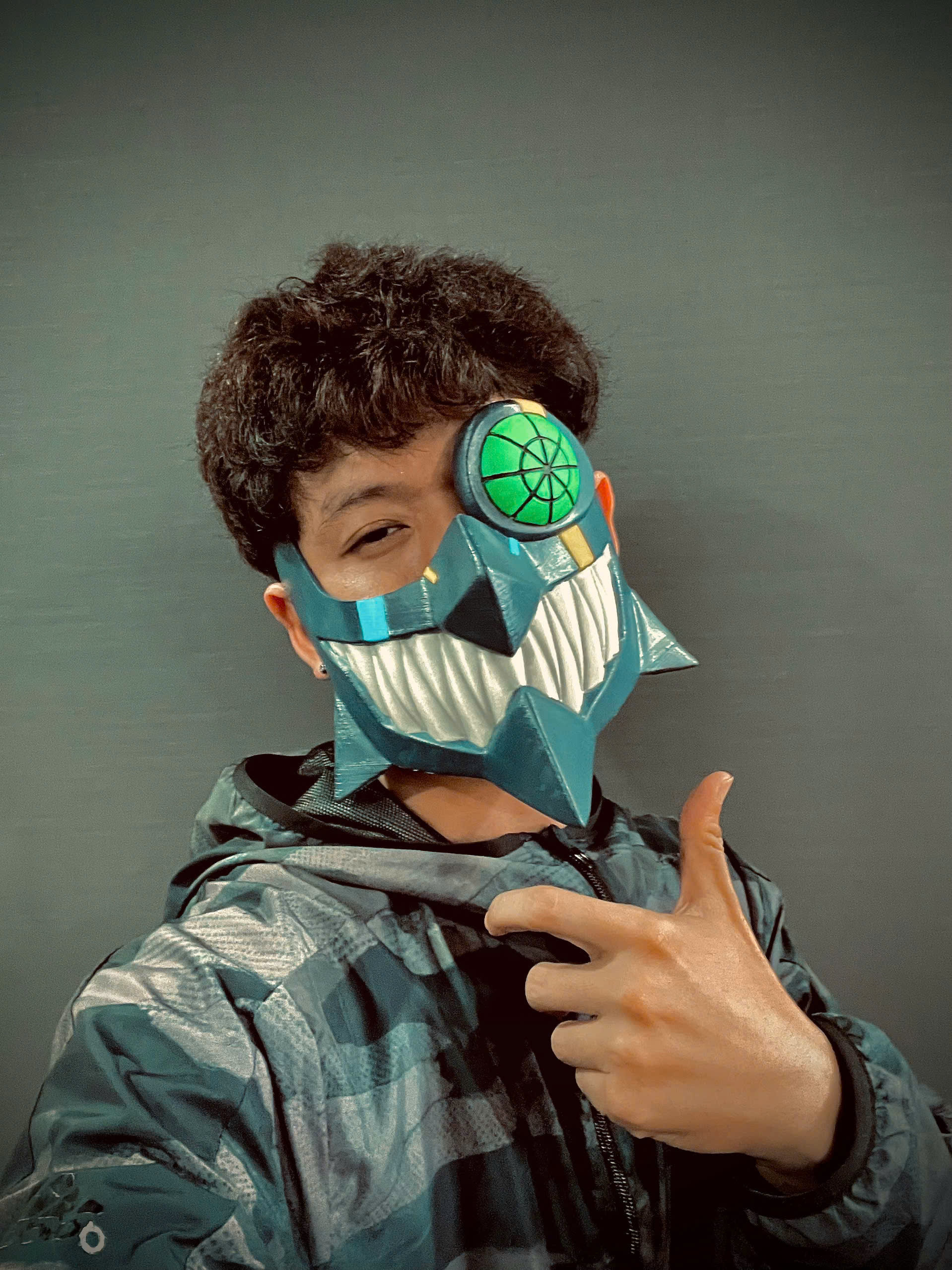 Umbrella Boy Face Mask - Dandadan Anime Cosplay  3D print model_3