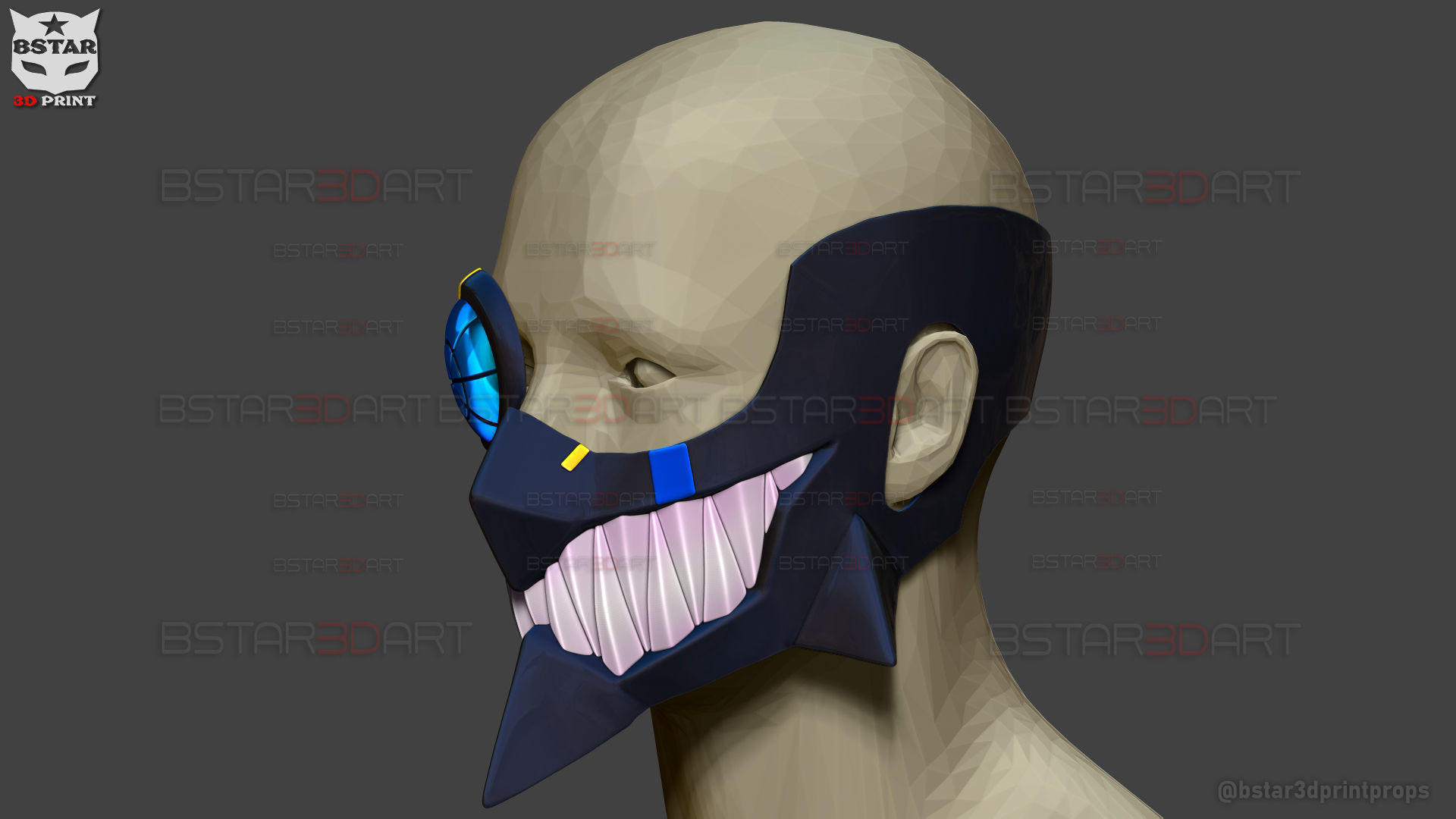 Umbrella Boy Face Mask - Dandadan Anime Cosplay  3D print model_10