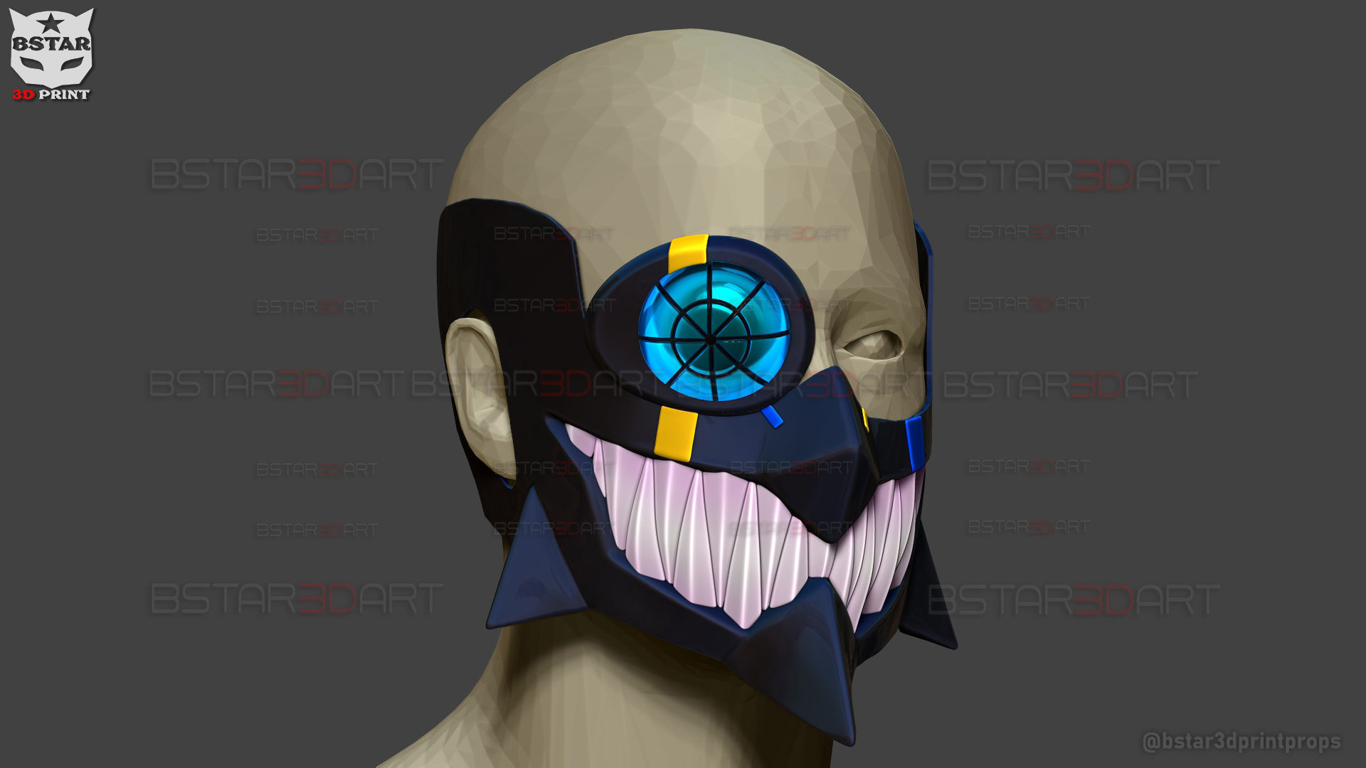 Umbrella Boy Face Mask - Dandadan Anime Cosplay  3D print model_14