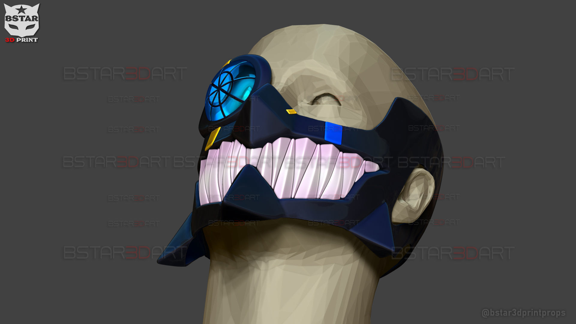 Umbrella Boy Face Mask - Dandadan Anime Cosplay  3D print model_15