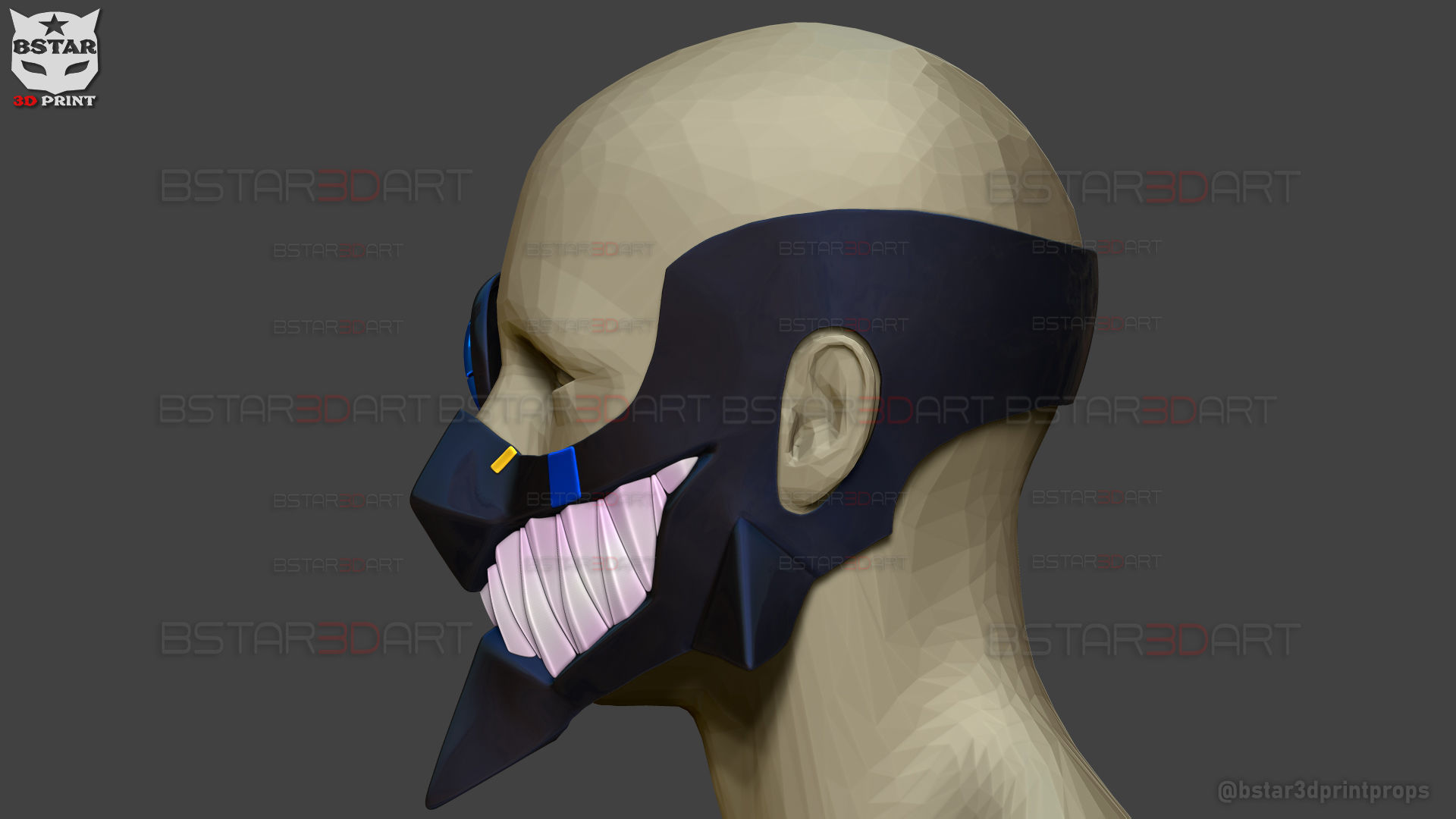 Umbrella Boy Face Mask - Dandadan Anime Cosplay  3D print model_11