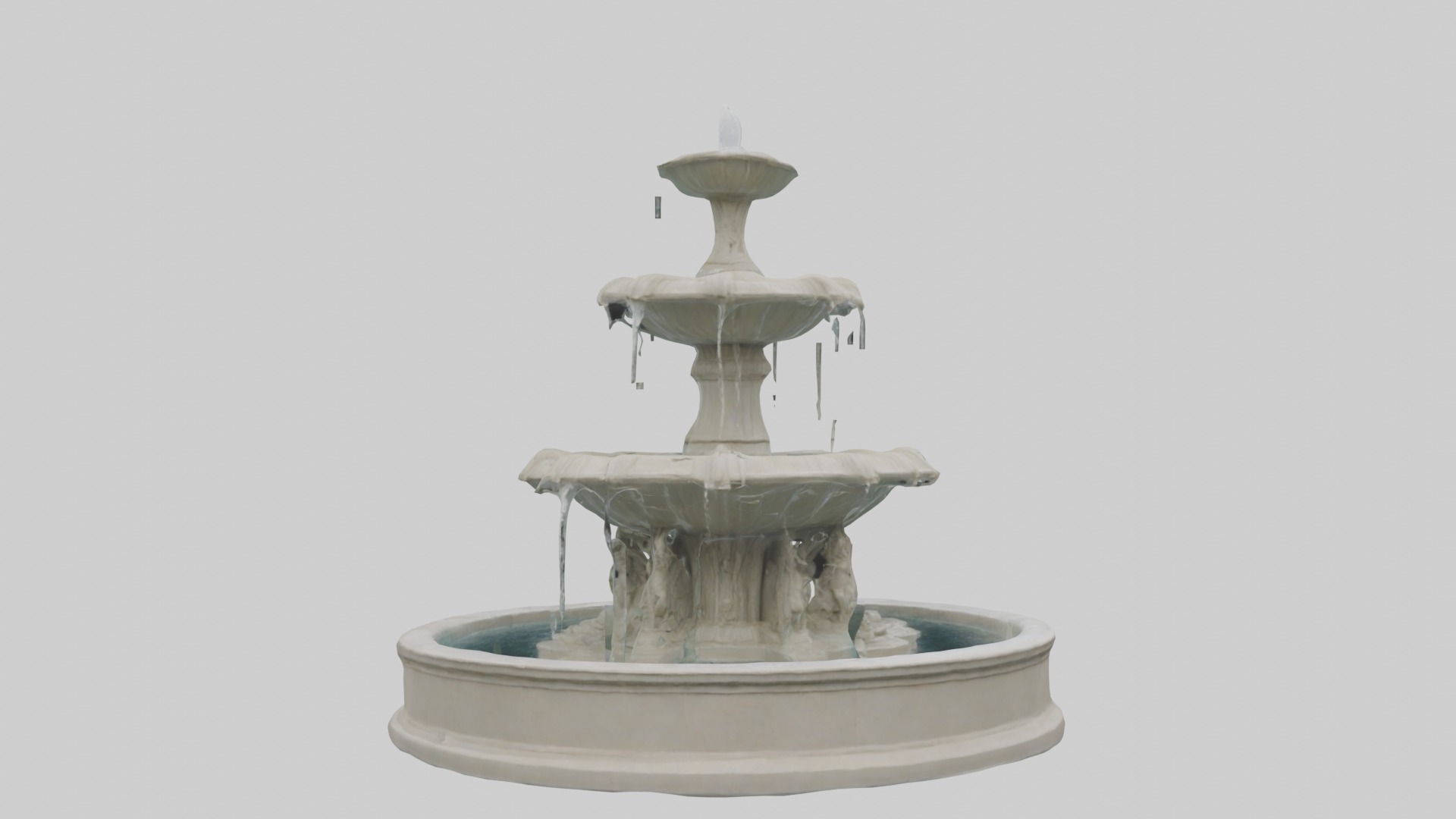 Fountain Model Low-poly 3D model_3