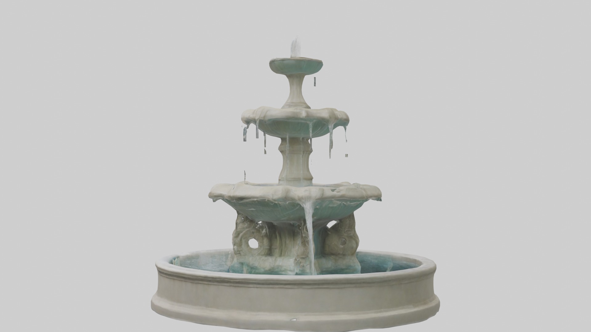 Fountain Model Low-poly 3D model_1