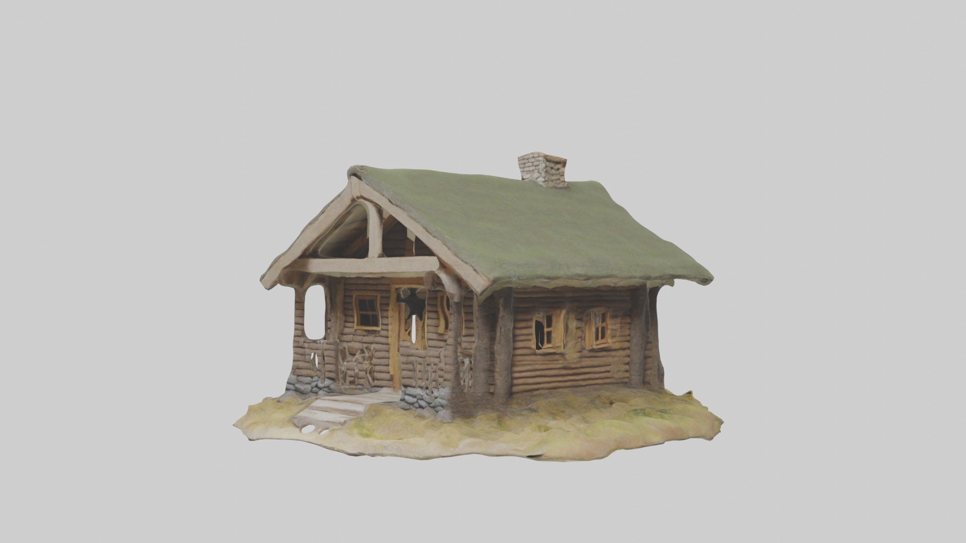 Foresthut Model Low-poly 3D model_4