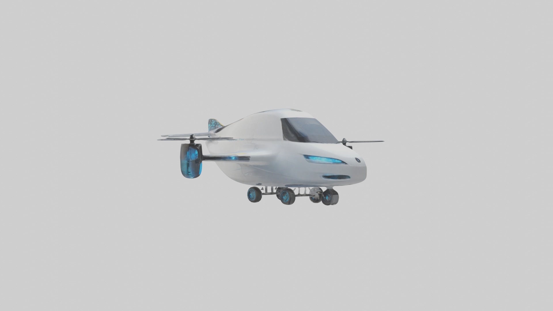 Flying Taxi Model 1 Low-poly 3D model_5