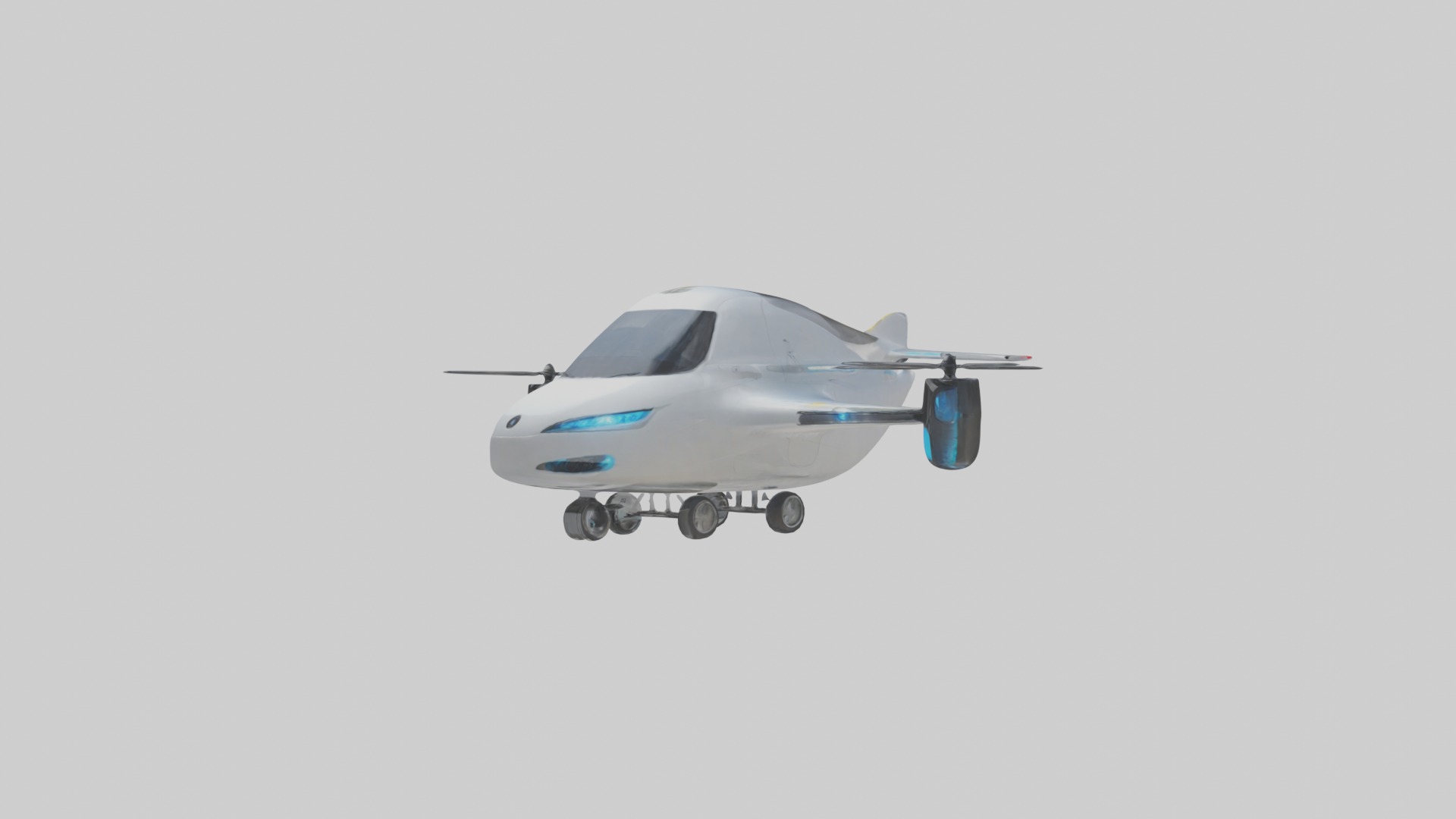 Flying Taxi Model 1 Low-poly 3D model_4