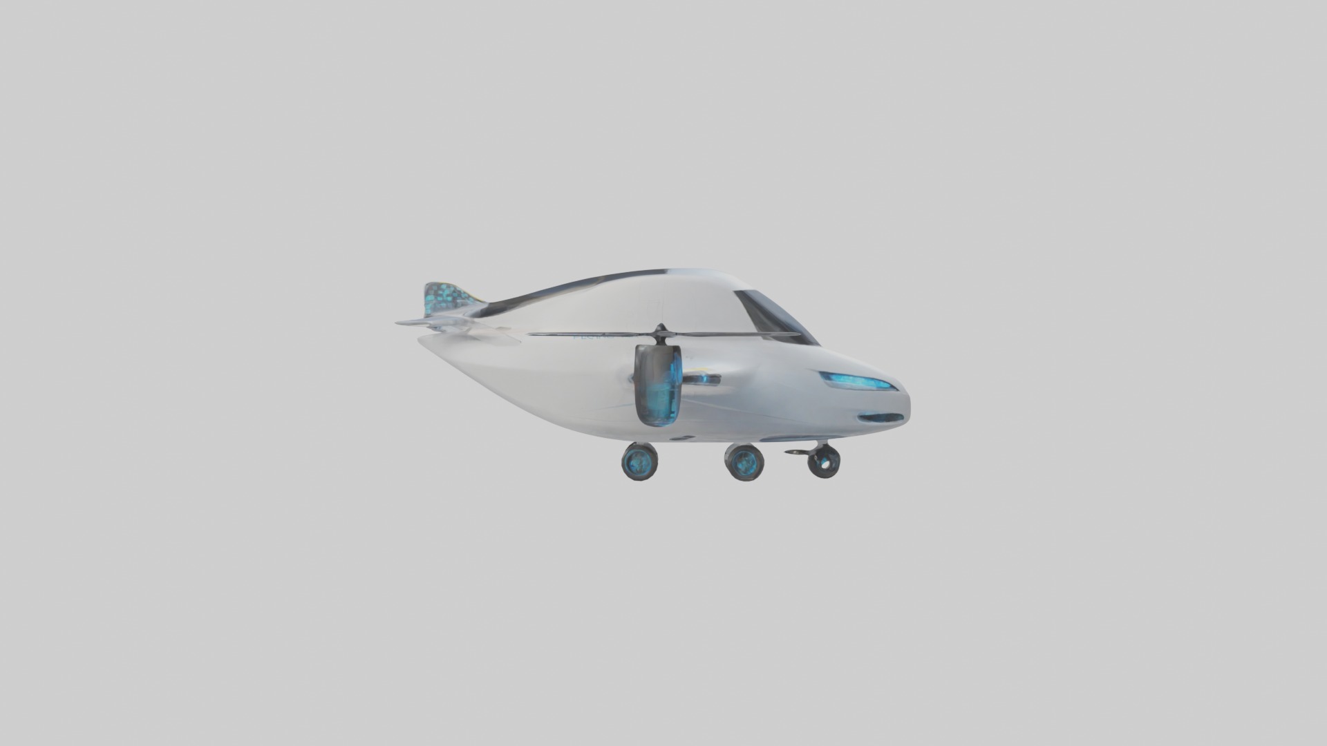 Flying Taxi Model 1 Low-poly 3D model_7