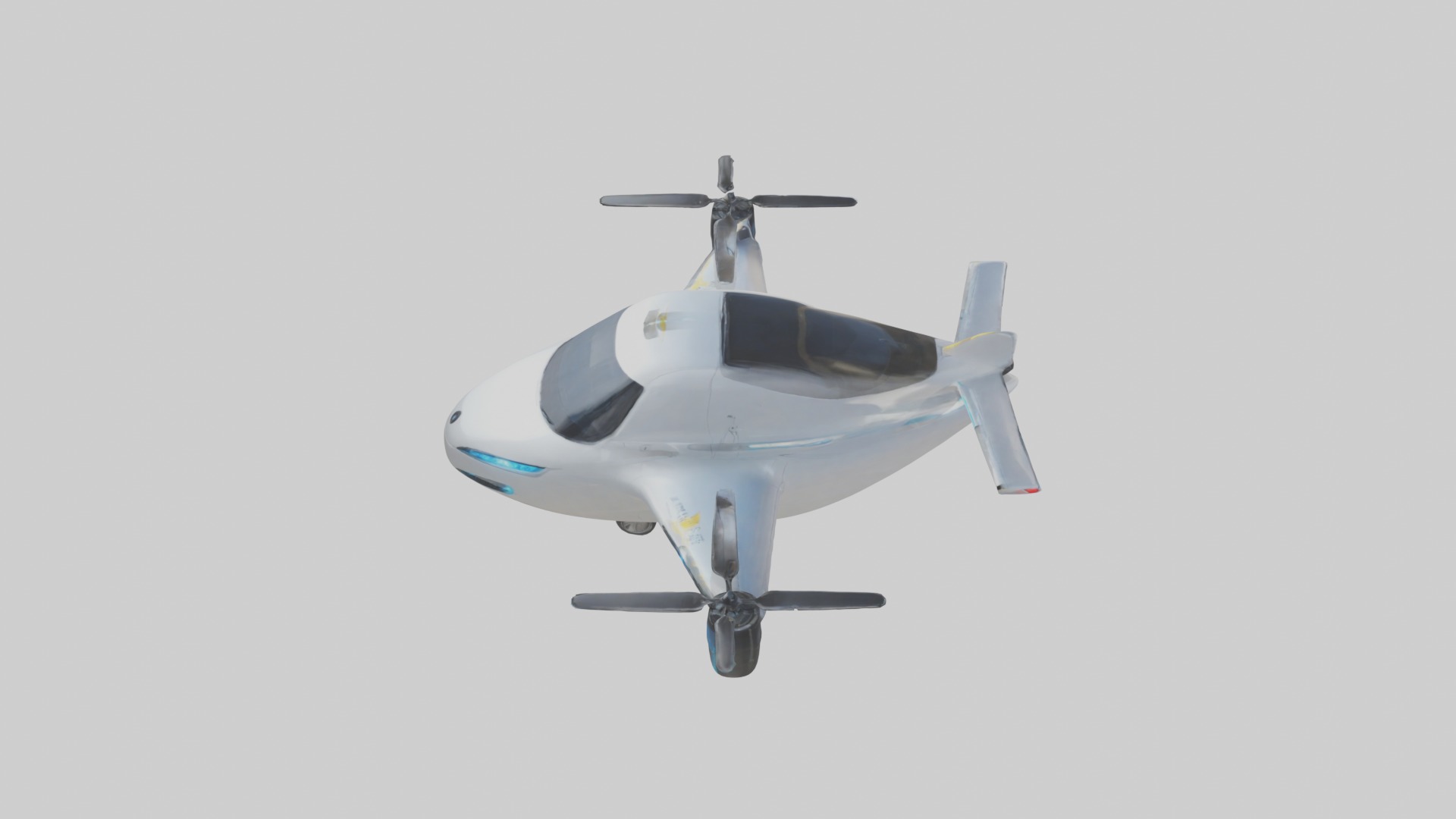 Flying Taxi Model 1 Low-poly 3D model_11