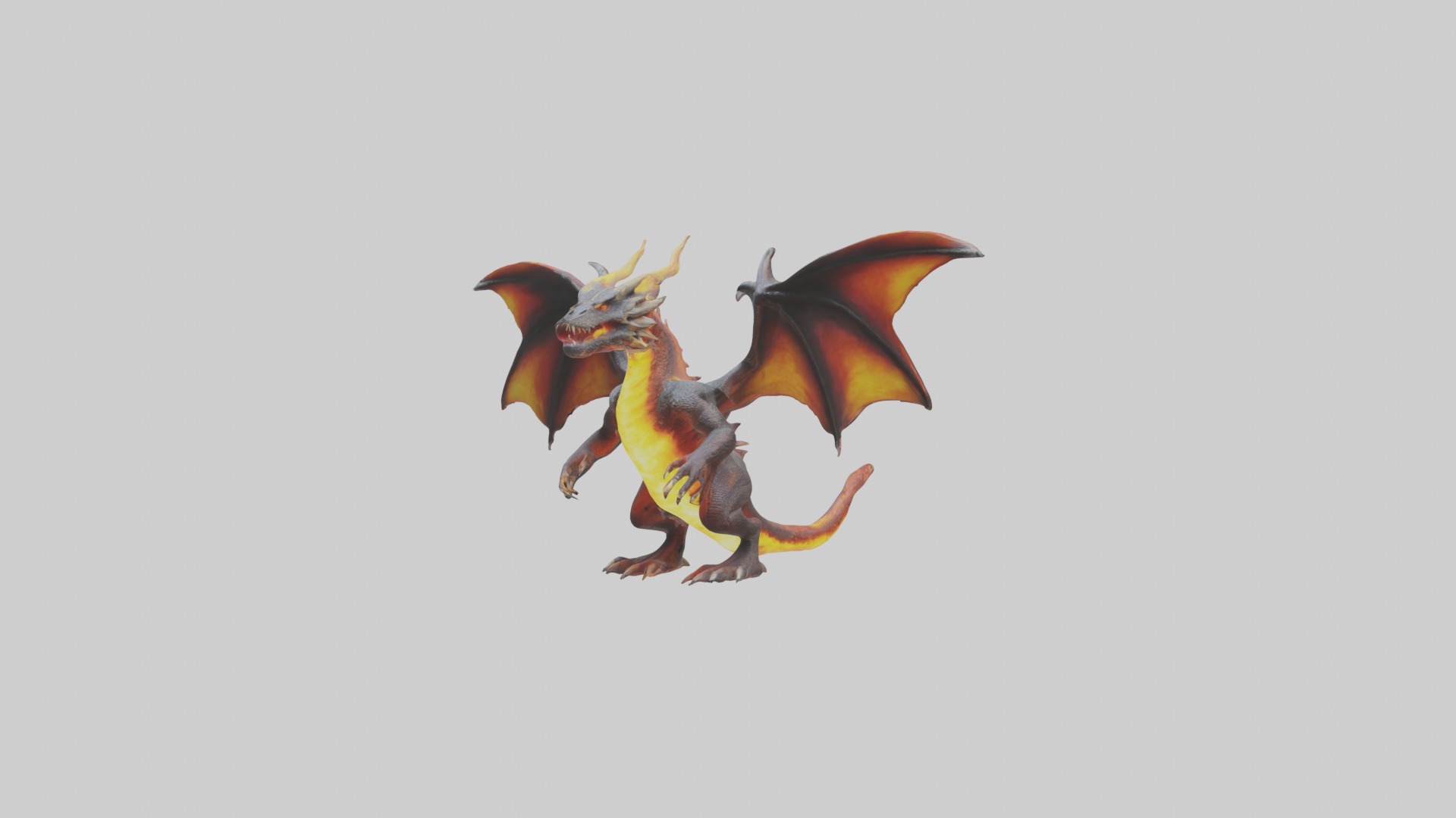 Firebreathingdragon 1 Low-poly 3D model_4