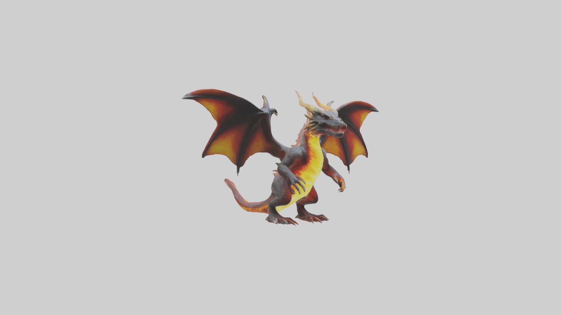 Firebreathingdragon 1 Low-poly 3D model_5