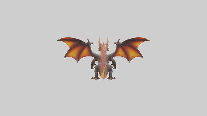 Firebreathingdragon 1 Low-poly 3D model