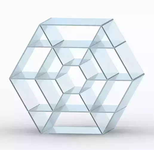 Glassy Hexagonal Shelf 3D print model
