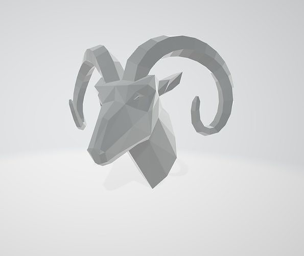 Ram Stylized head 3D model for 3D print 3D model