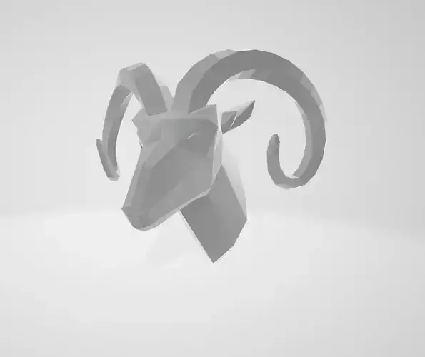 Ram Stylized head 3D model for 3D print