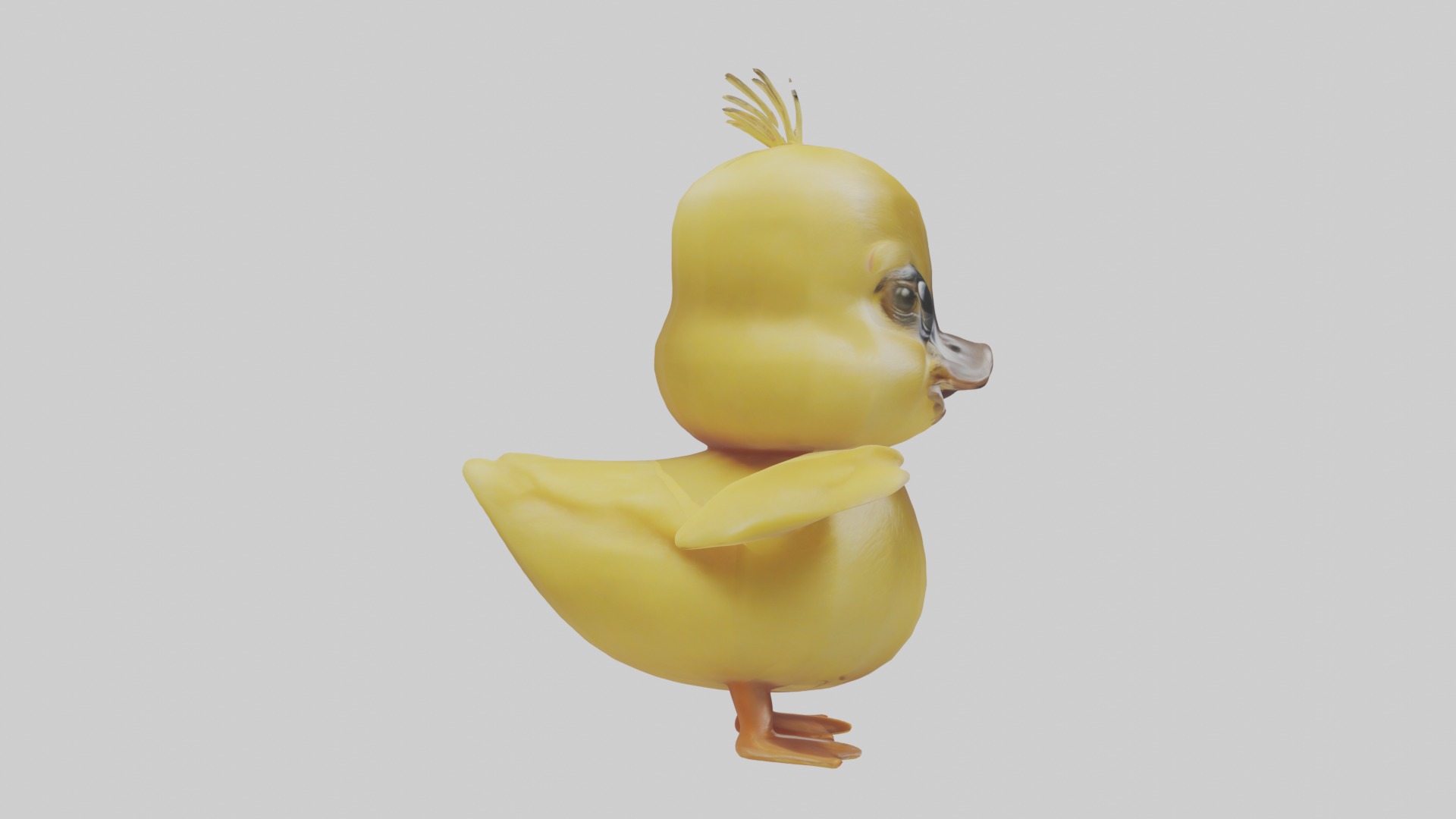 Duckling Model 1 Low-poly 3D model_7