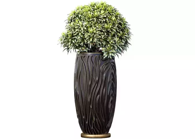 Decorative wood in a designer Luxury modern flower vase