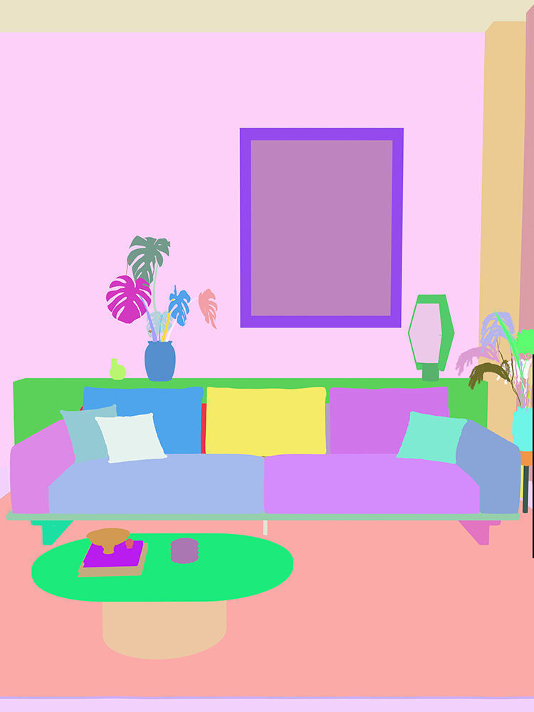 Mid Century interior  3D model_3