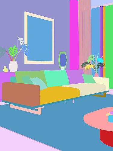 Mid Century interior  3D model 6