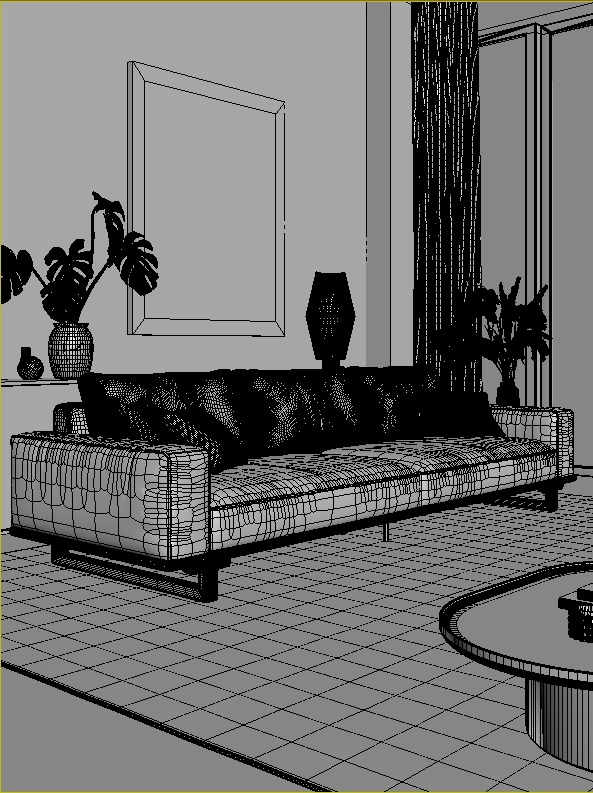 Mid Century interior  3D model_13