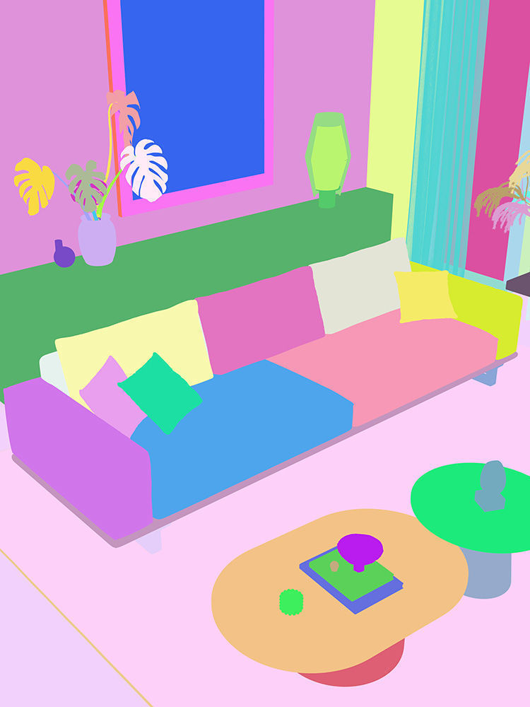 Mid Century interior  3D model_7