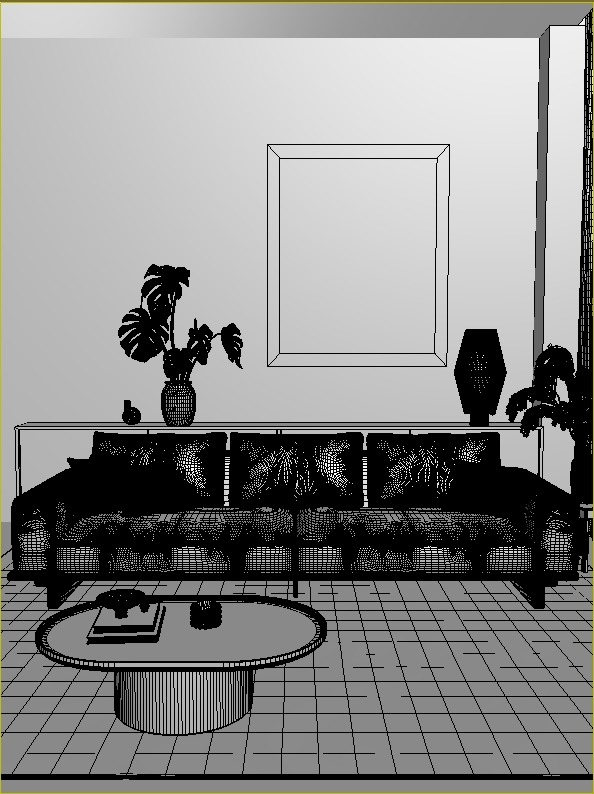 Mid Century interior  3D model_12