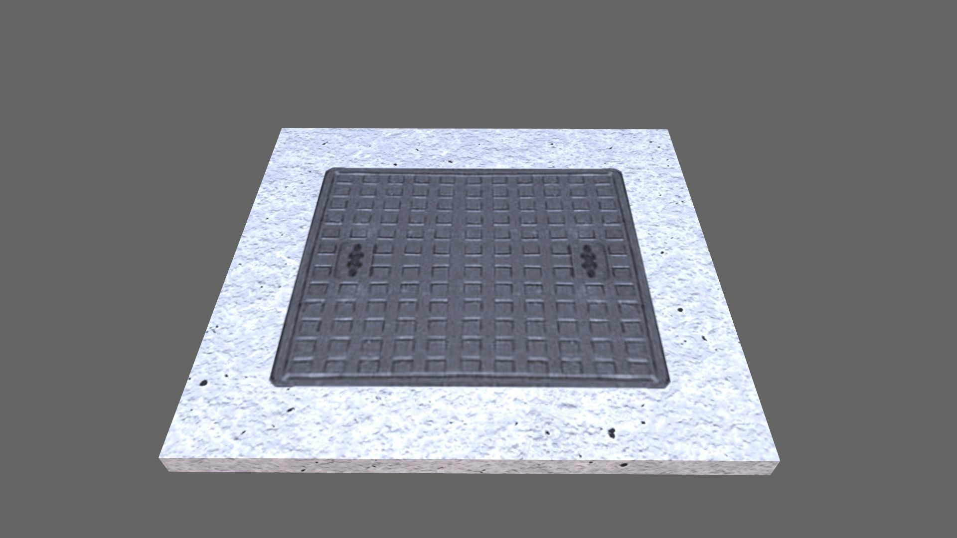 Manhole Plate Low-poly 3D model_4