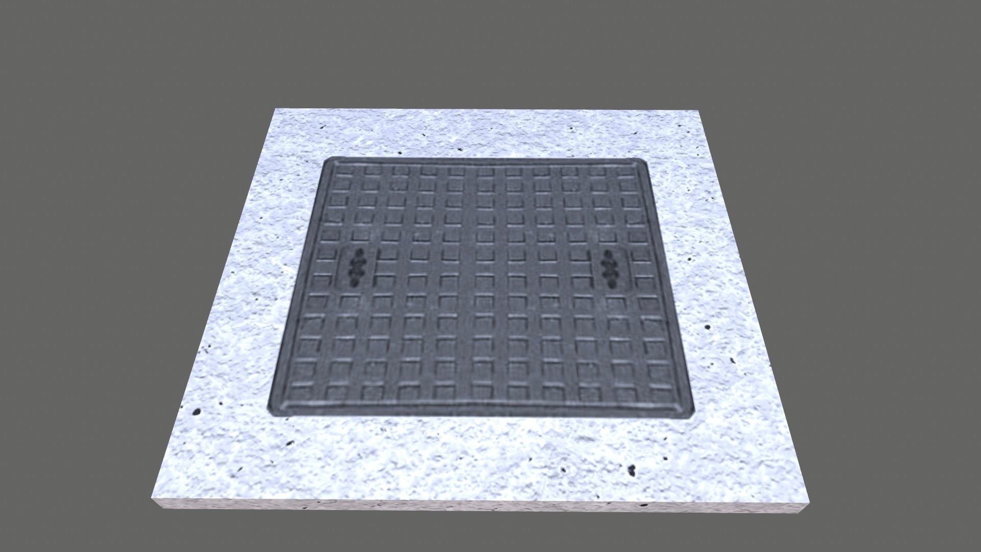 Manhole Plate Low-poly 3D model_2