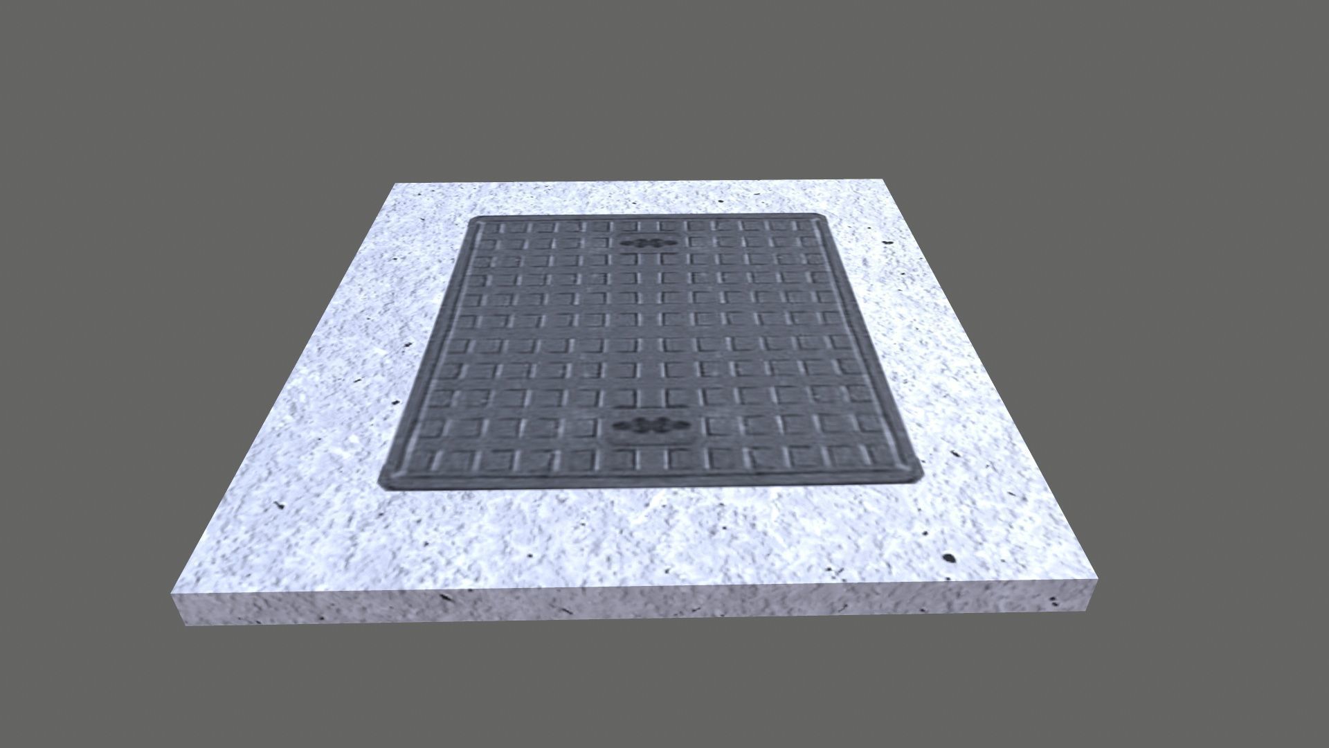 Manhole Plate Low-poly 3D model_6