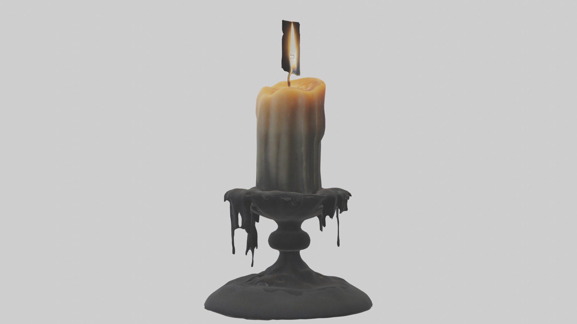 Creepy candle Model Low-poly 3D model_1