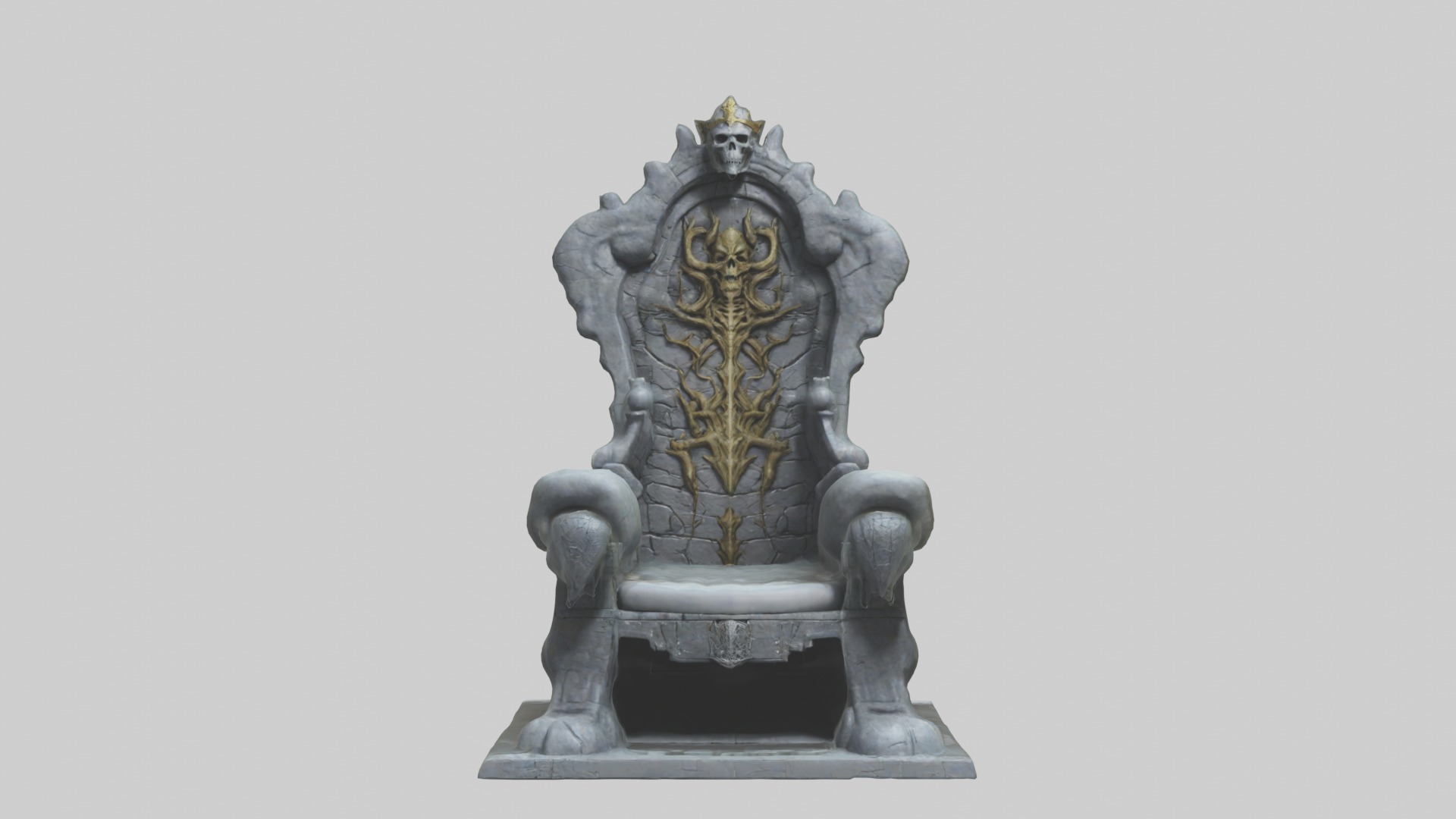 Cool Throne Model 2 PCS Low-poly 3D model_7