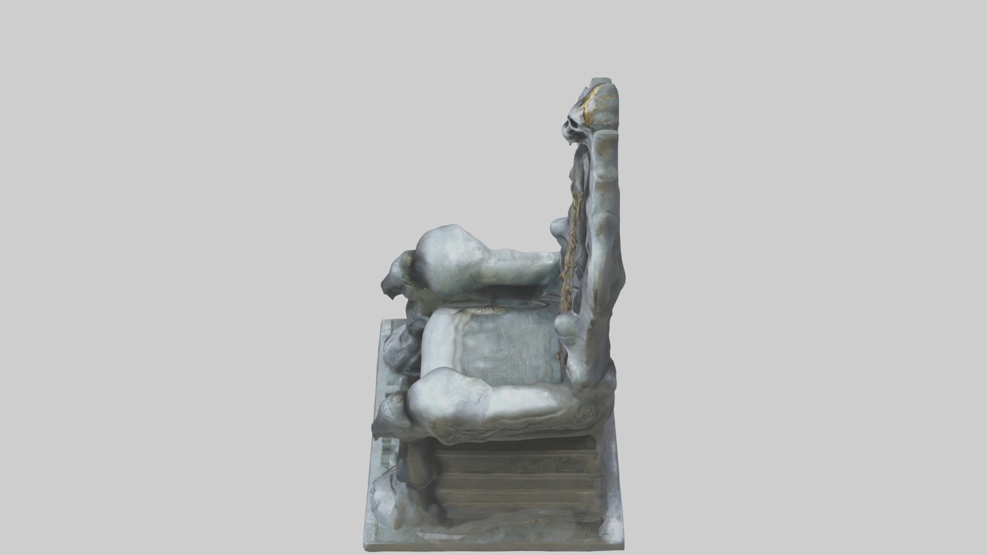 Cool Throne Model 2 PCS Low-poly 3D model_23