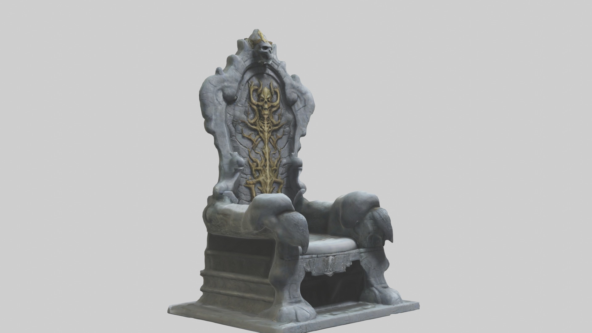 Cool Throne Model 2 PCS Low-poly 3D model_10