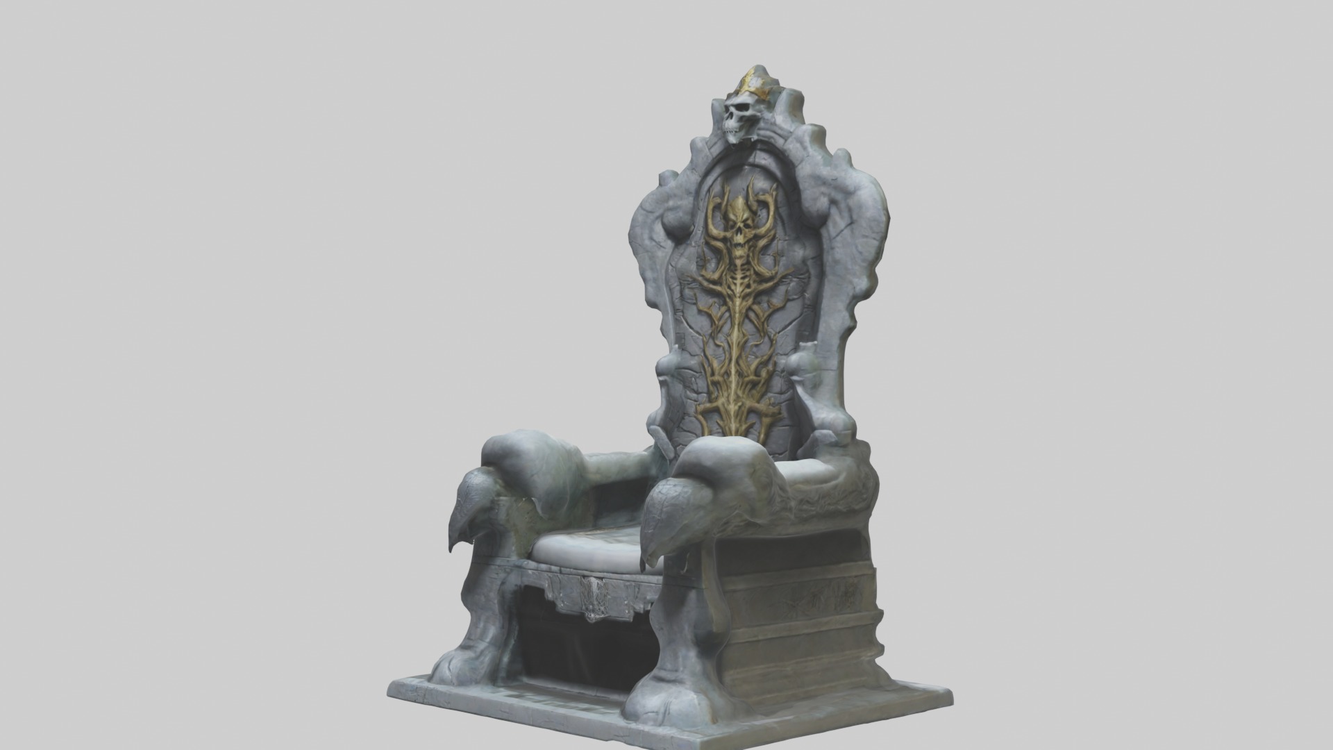 Cool Throne Model 2 PCS Low-poly 3D model_8