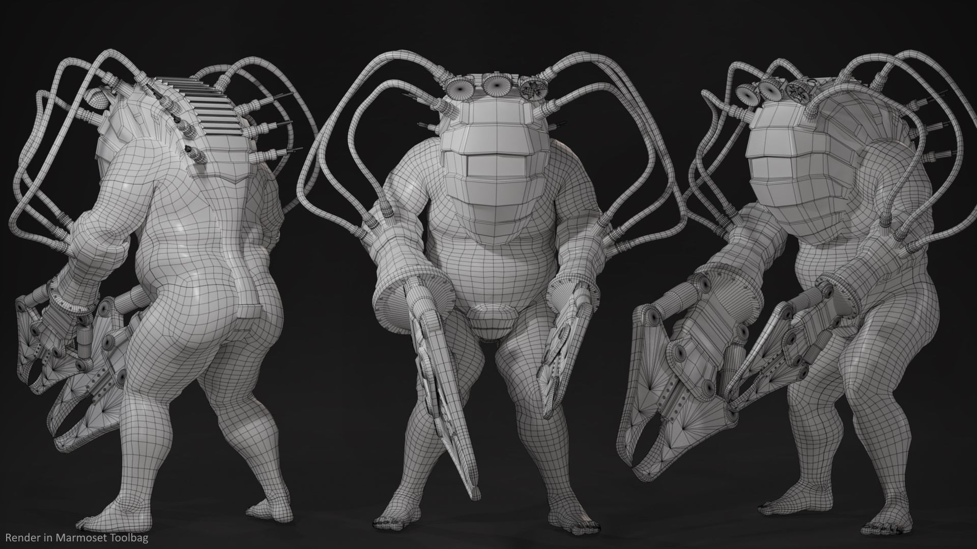 Sci-fi Cyber Victim 6 Low-poly 3D model_26