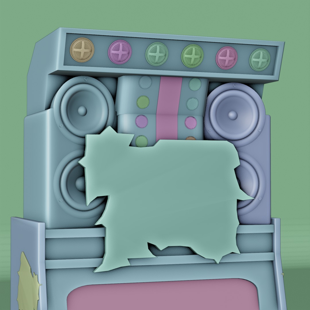 Game Machine Guitar hero Low-poly 3D model_7