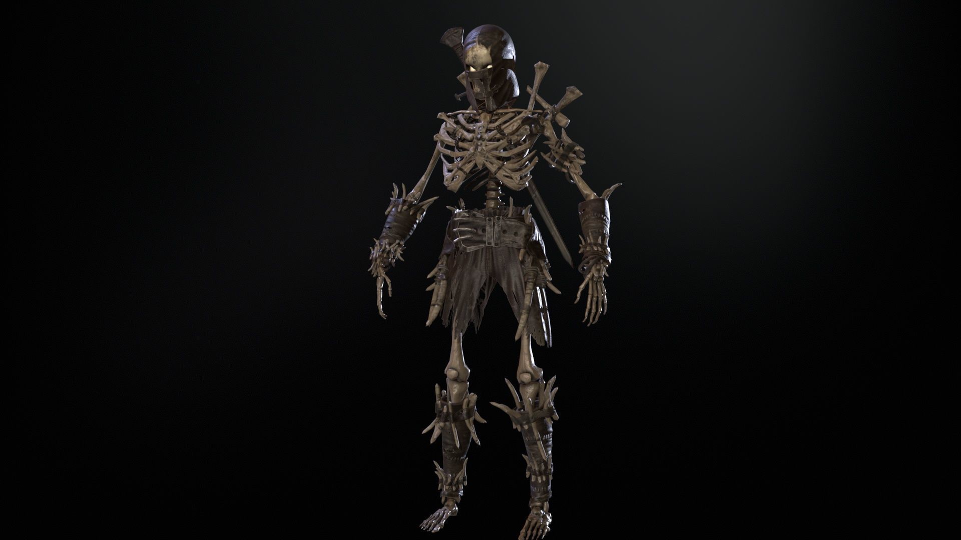 Skeleton5  Low-poly 3D model_7