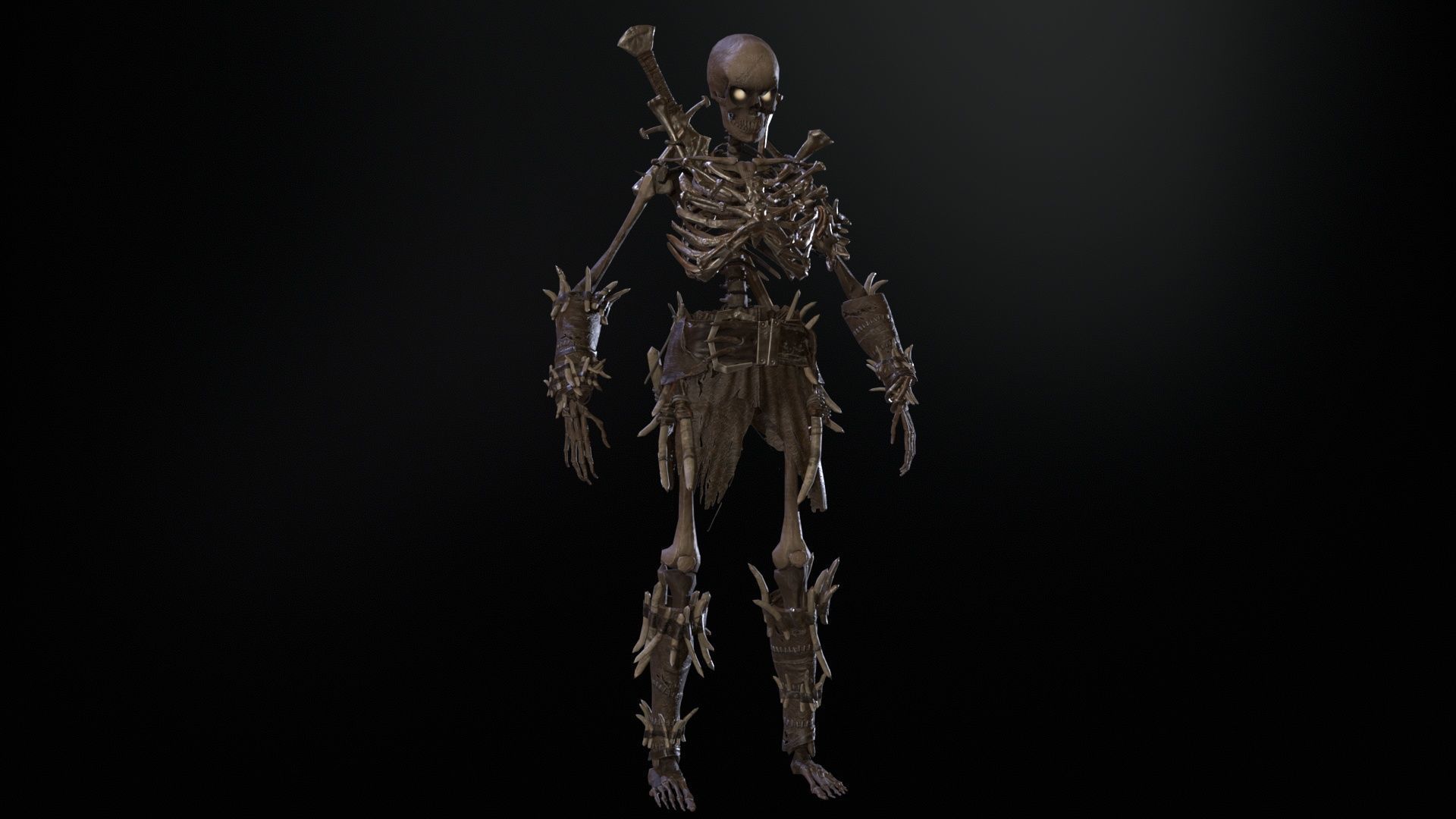 Skeleton5  Low-poly 3D model_13