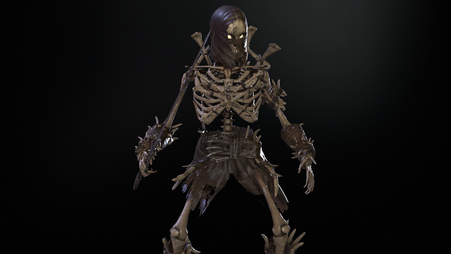 Skeleton5  Low-poly 3D model_21