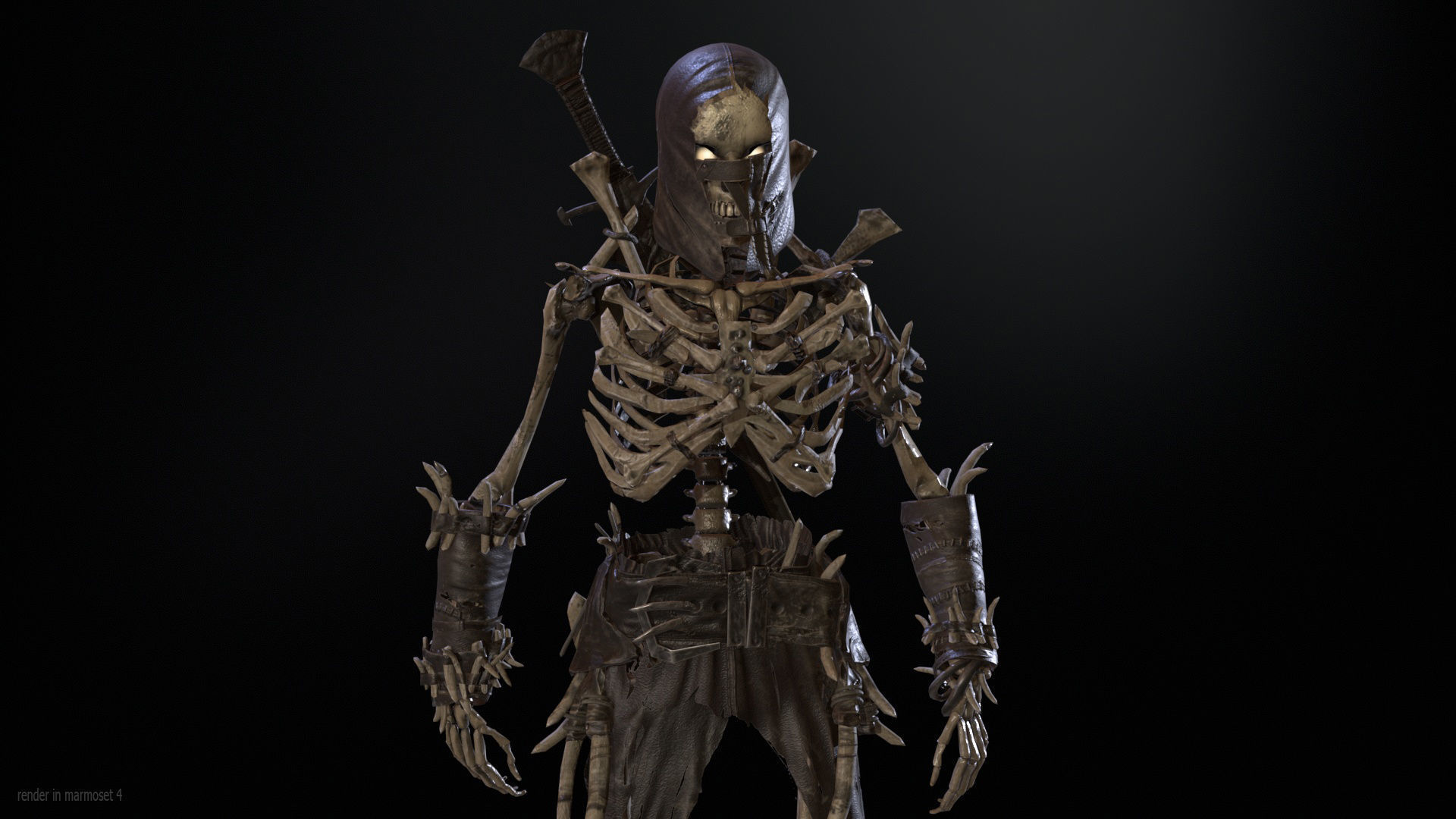 Skeleton5  Low-poly 3D model_2