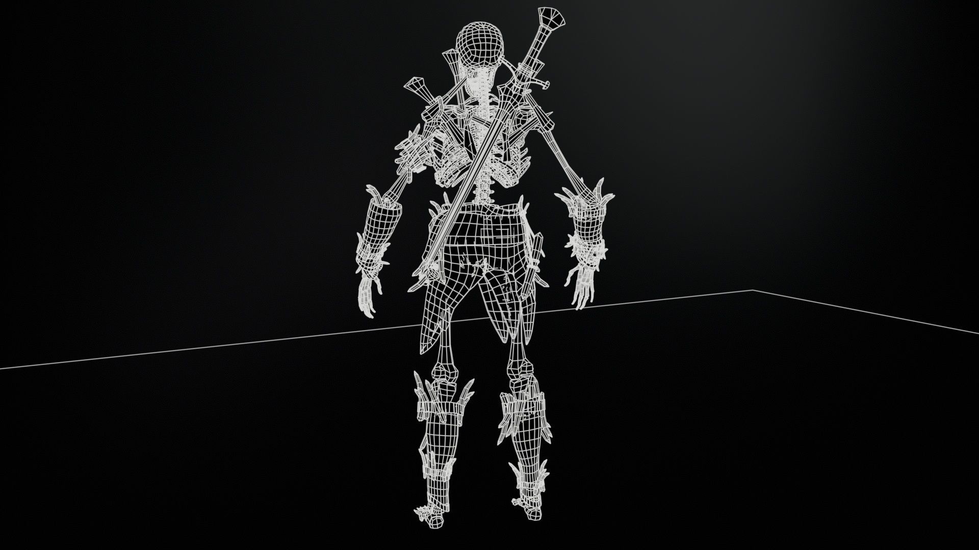 Skeleton5  Low-poly 3D model_14
