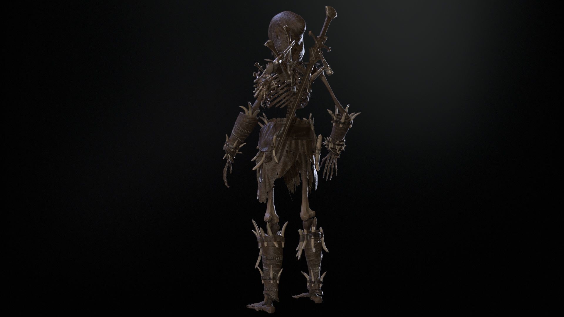 Skeleton5  Low-poly 3D model_10