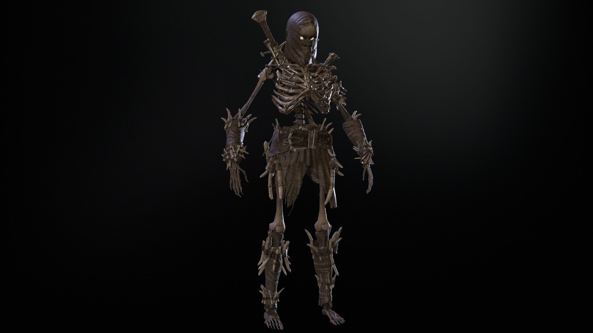 Skeleton5  Low-poly 3D model_11