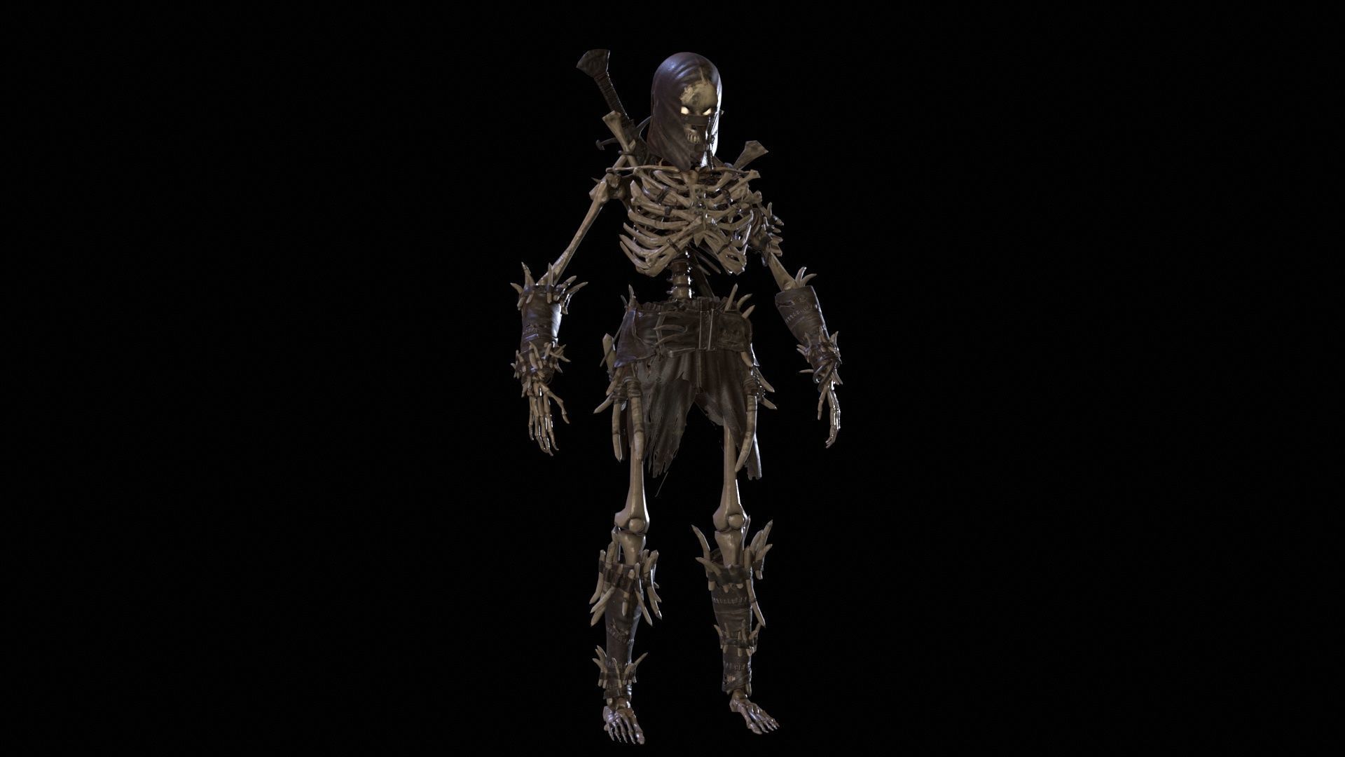 Skeleton5  Low-poly 3D model_6